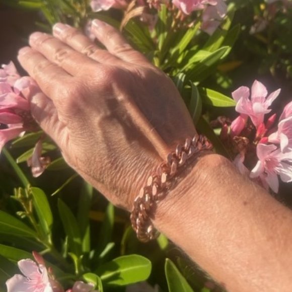 VTG Copper Unisex Chain Link BRACELET - Picture 1 of 8